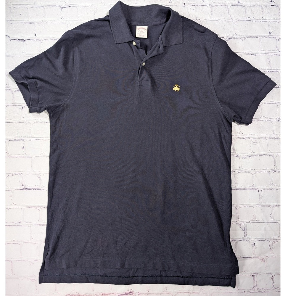 Brooks Brothers Performance Golden Fleece Polo Shirt Mens M Cotton Navy Blue